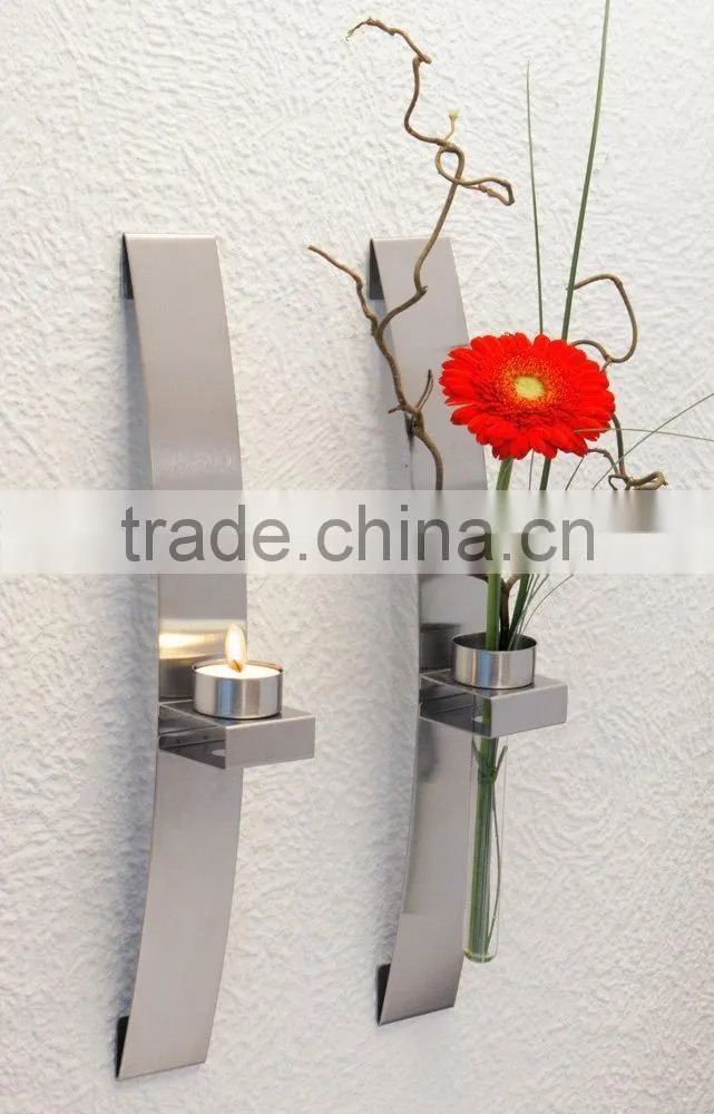 Metal Wall-Mounted Tea Light/Flower Holder, Nice Wall Decor