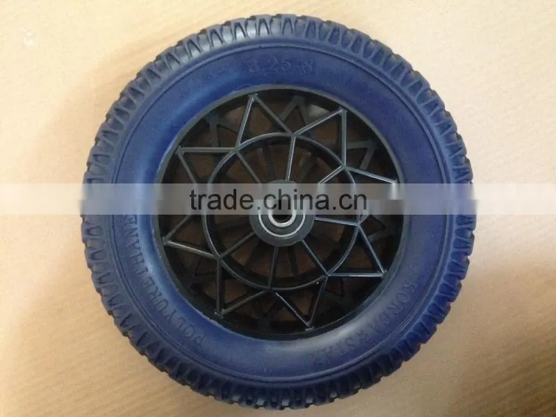new design pu foam wheel tyre350 mm 14 inch pu foam tyre 14''*3.25-8 PU filled tire wheel Trolley wheel