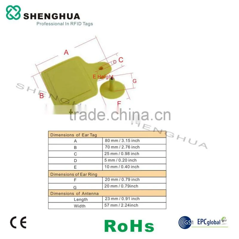 Printable UHF RFID Animal Ear Tag TPU material cattle ear tag