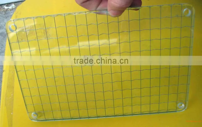 6mm /7mm wire mesh glass / wire mesh security glass wire reinforced glass /wired glass prices