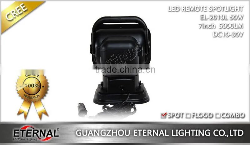 50W high power wireless remote spotlight search lamp for marine boat 4x4 off-road truck emergency vehicles
