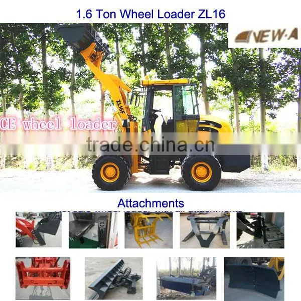 2016 hot ZL16 1.6ton CE shovel wheel loader
