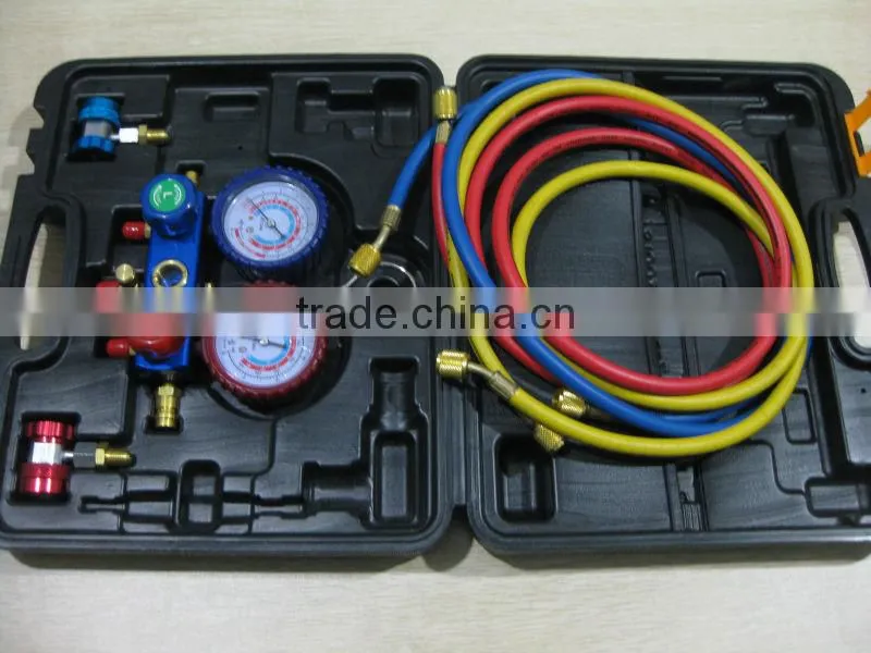 A/C manifold set with sight glass / Manifold brass gauges set / Manifold Gauge Set