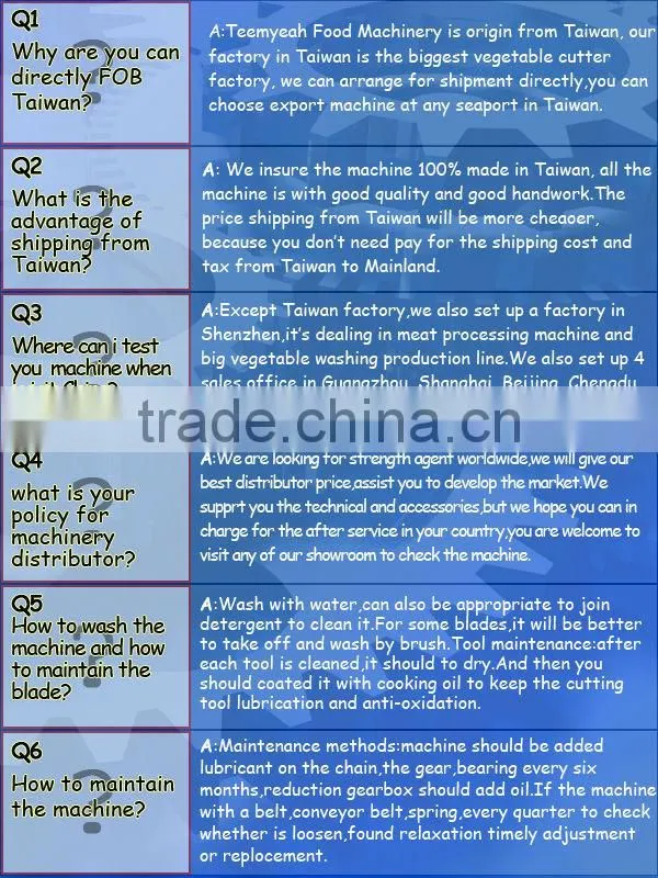 Taiwan Teemyeah VegetableWashing Machine Proccessing Line