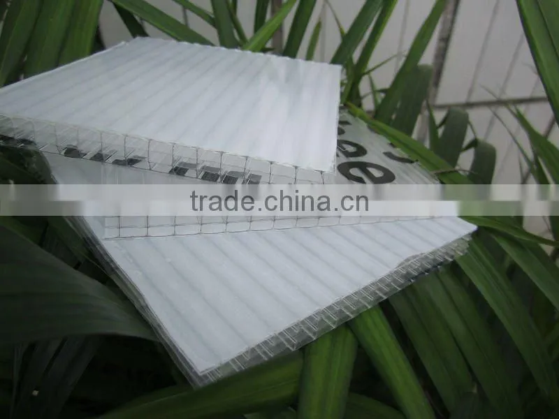 clear 12mm 4 layers pc hollow sheet for project construction