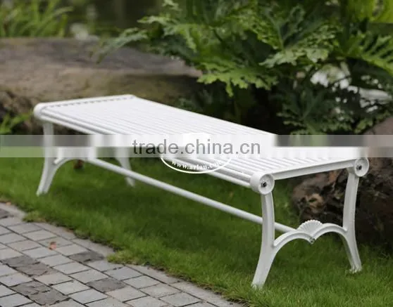 Arlau Cast Aluminum Outdoor Garden Furniture,Iron Bench,Hdpe Bench Seat With Galvanized Steel Legs