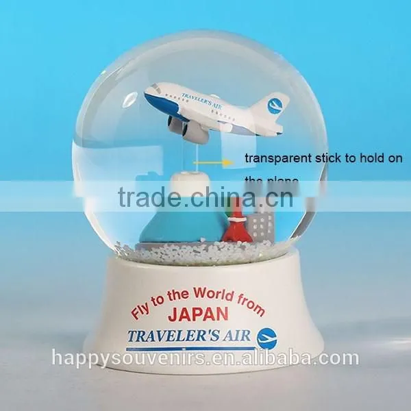 Handmade Resin And Glass Water Ball for boys, cool plane snowdome