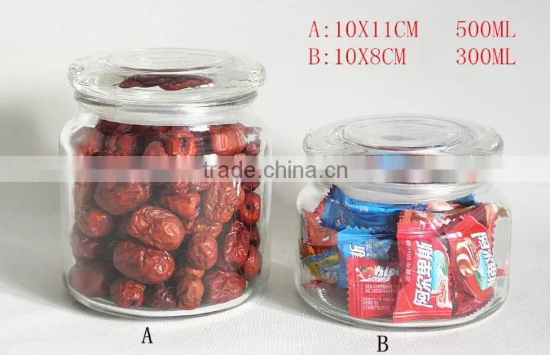 high quality hermetic glass jars with glass lid
