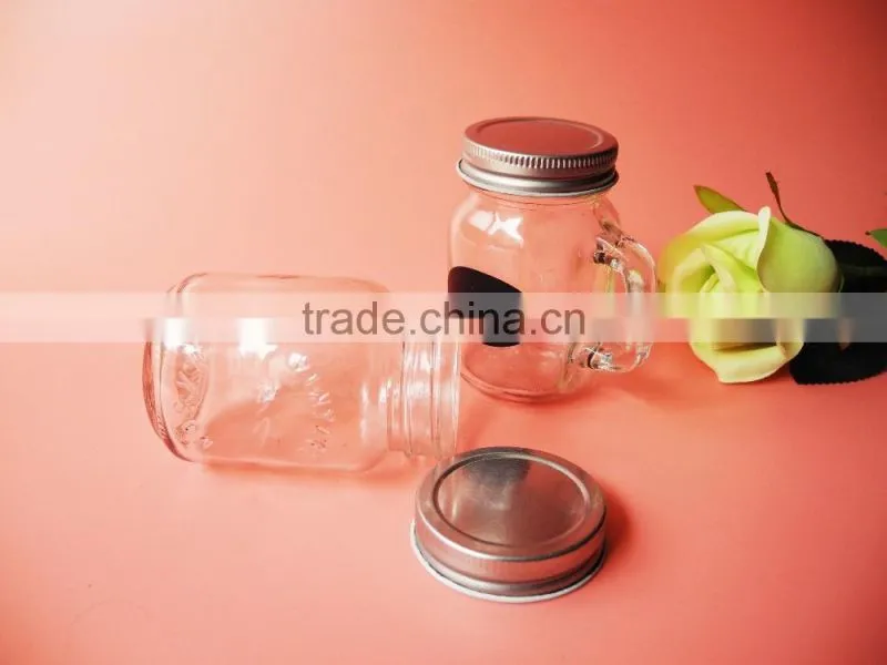 120ml baby use glass mason jar for ejuice with black frosted and tin lid