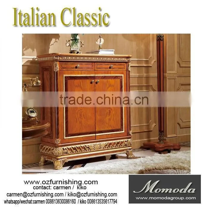 YB62 luxury antique solid wood Italian style night stand bed side table for bedroom furniture