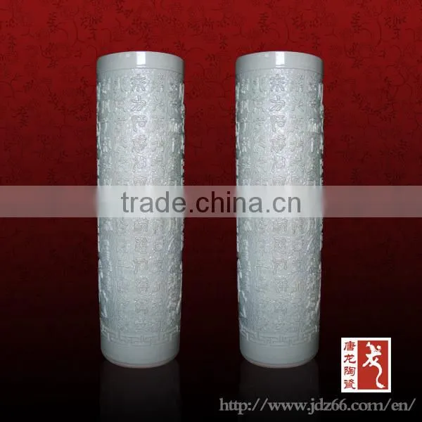 Big decorative vases tall white vase with relief design