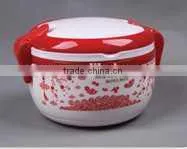 Portable single round lunch box with lock