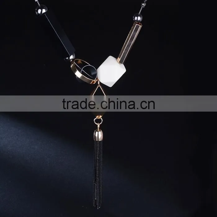 geometric necklace assorted irregular pattern beads chain necklace chain tassel long sweater necklace