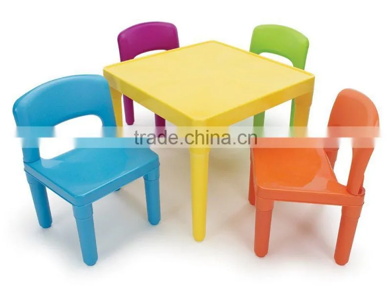 new hot trendy fashion popular products colourful table for 2015 china supoplier wholesale Plastic Kids' Table and 4-Chair Set
