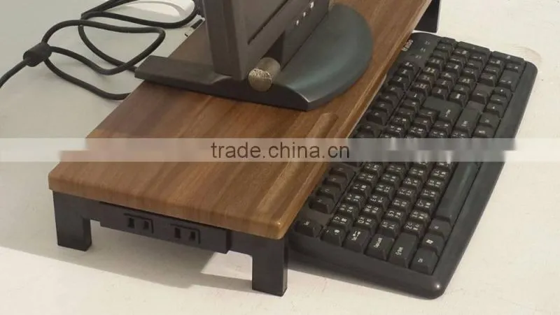 New Design Monitor Stand With USB Hubs Plug Glass Monitor Display Stand