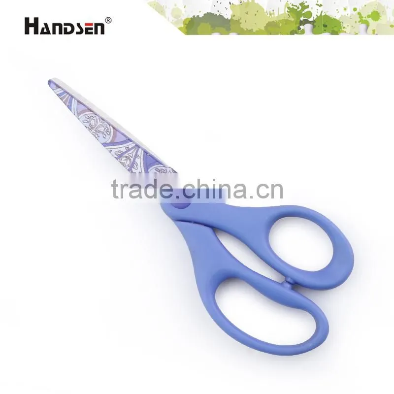 6-1/2" plastic handle printing coated scissors