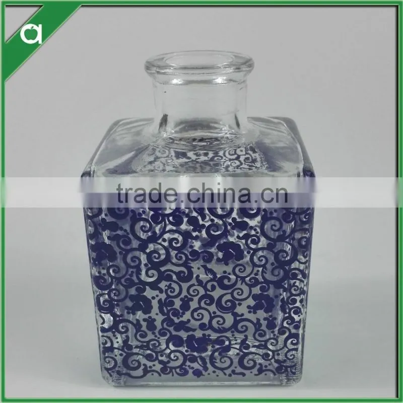 square glass bottle for 150ml reed diffuser with Cork and glass stopper