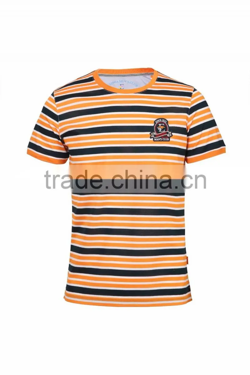 mens cotton design plain slim striped t shirt