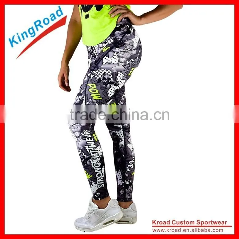 2016 best selling Lady's sublimation custom compression tights