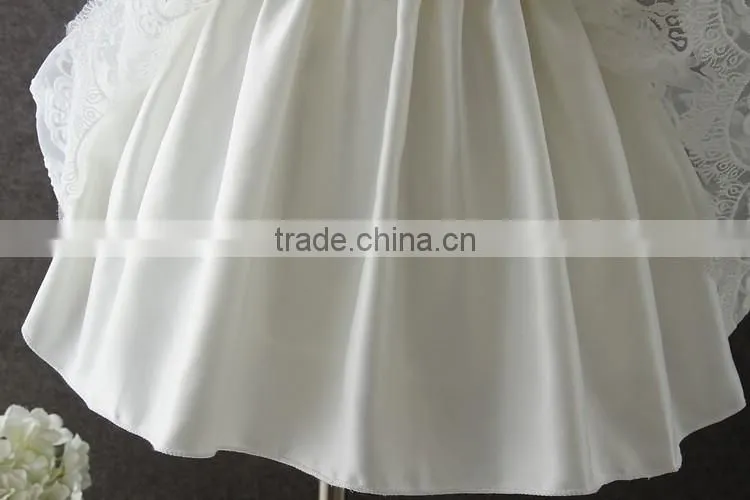 New arrival summer baby clothes White Embroidery Flower Lovely Lace Net 0-2 Years old party dress baby first Communion dresses