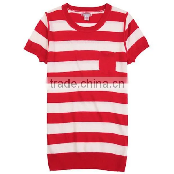 2014 New fashion stripes cable needle loose sweater