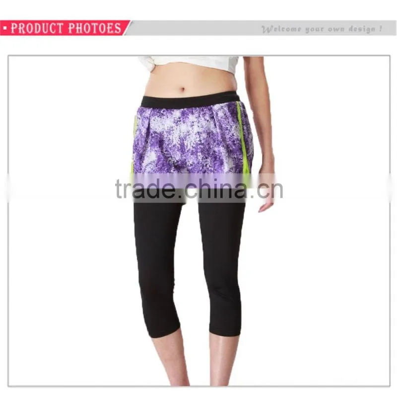 Hot Sale Crossfit High Waist Printed Shorts Sports (Wear) Gym Ladies Tights