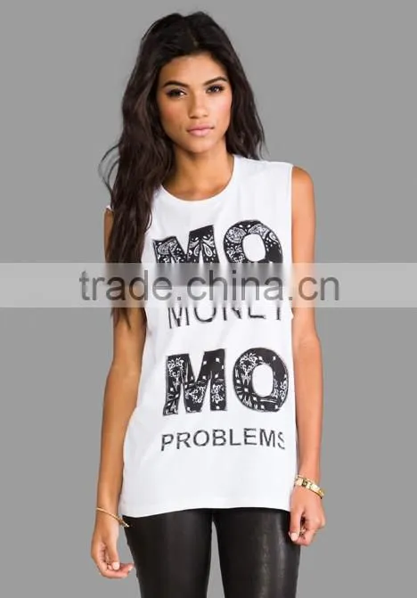 raw cut arm holes plain white tank top