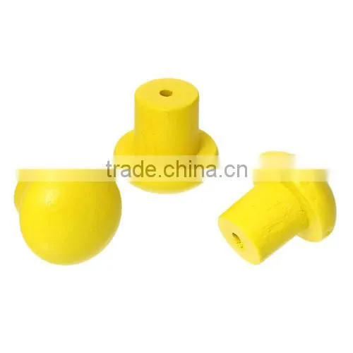 Yellow Mushroom Wood Jewelry Case Box Drawer Pull Handle Knobs 20mmx20mm