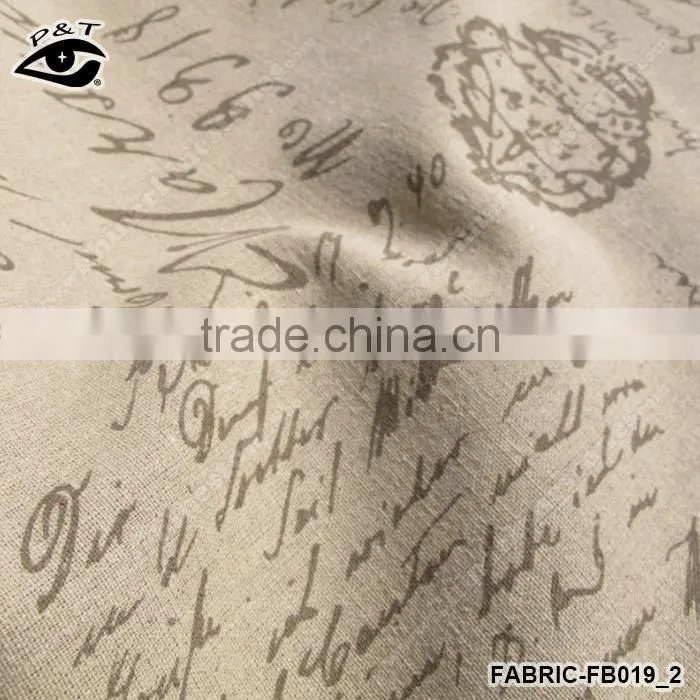 Vintage Wide Letter Printed Canvas Fabric Linen&Cotton Zakka Fabric Cotton Textile 150cm 5m/pack
