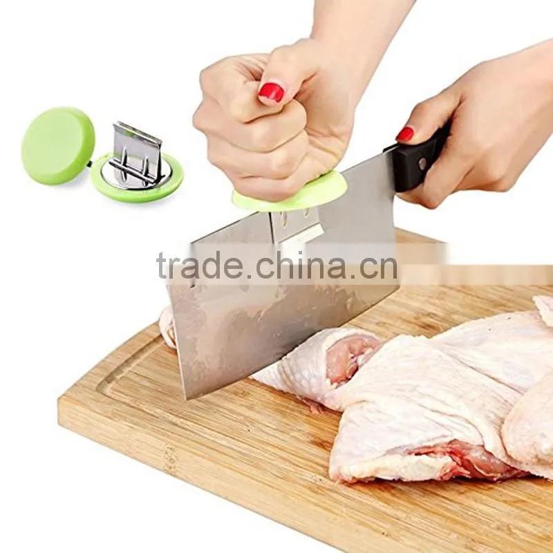 New Stainless Steel Knife Cap Dual-purpose Kitchen Chopping Booster Knife Holder Kitchen Gadgets