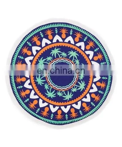 2017China wholesale plain beautiful round beach towel