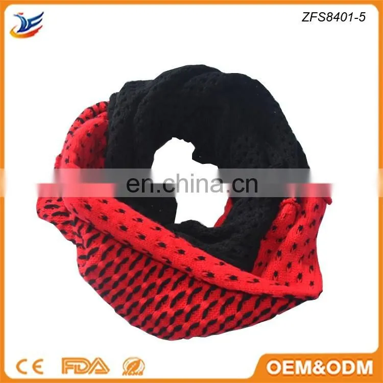 wholesale Knitting free pattern scarf and jacquard snood scarf loop scarf