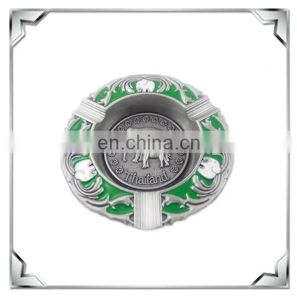 Thailand decorative round shaped metal souvenir ashtray