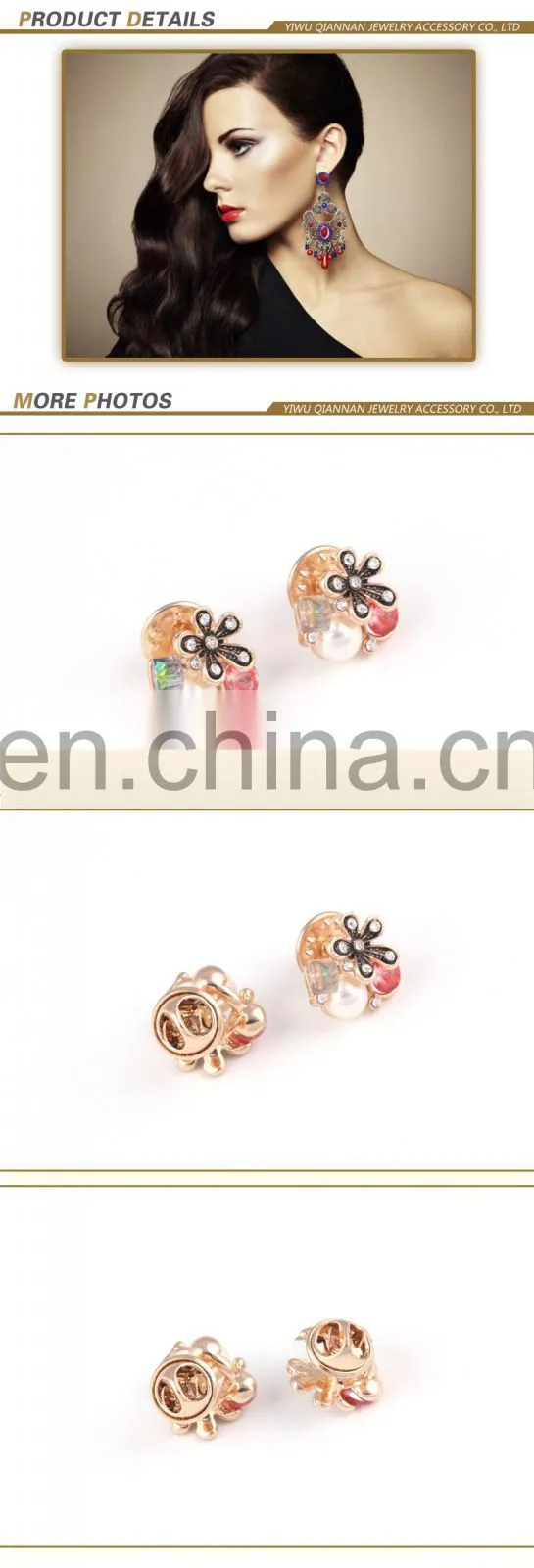 Wholesale button up shirts brooch pin smoky quartz button faceted jewelry