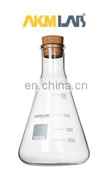 AKMLAB Laboratory Erlenmeyer Flask With Cork Stopper