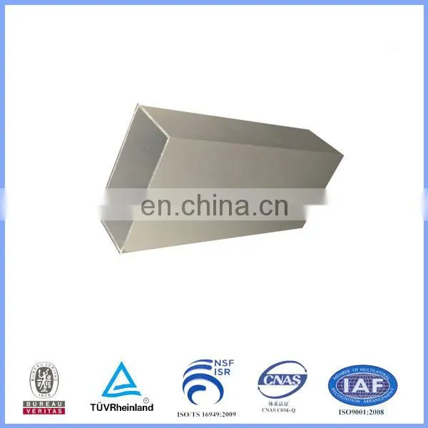 Standard size 6061 T6 aluminium rectangular tube
