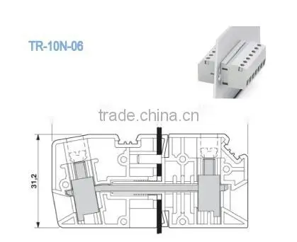 termin Block 30.0mm Single Deck Feed-Through Terminal Block Connector 600V