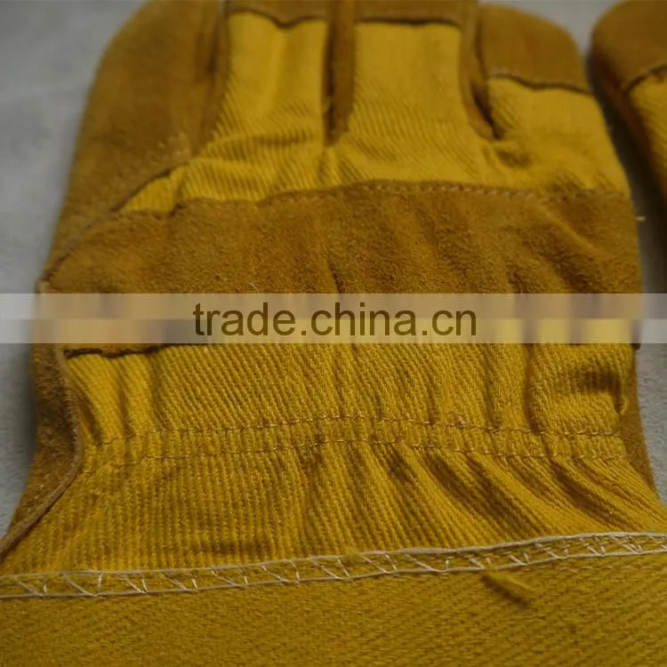 AB grade cow split leather working gloves, winter safety gloves with CE standard