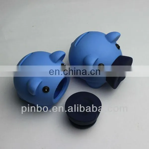 Cheap Unbreakable Wholesale Custom PVC Pig Shaped Money Saving Box Plastic Piggy Bank