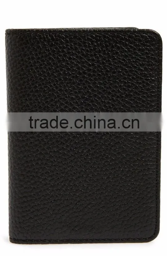 Fashion grain leather passport holder slim genuine leather passport case for men