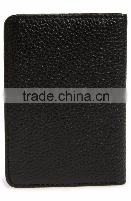 Fashion grain leather passport holder slim genuine leather passport case for men