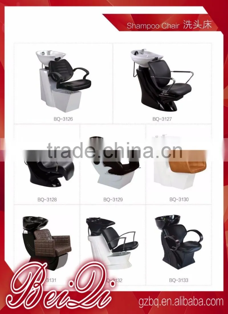 Beiqi Wholesale Price Cheap Backwash Units Black and White Shampoo Chair for Sale