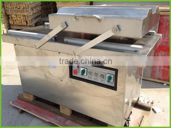 Double chamber vacuum packing machine for food