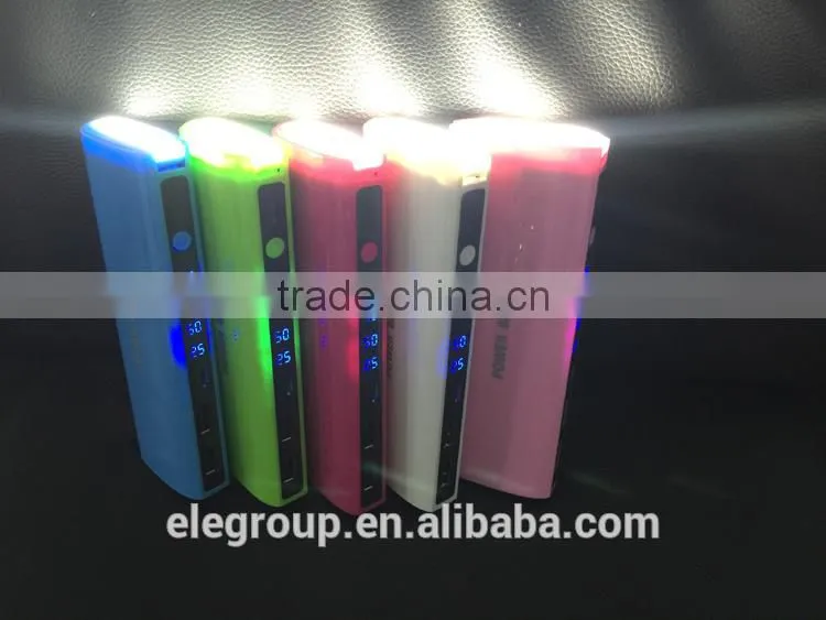 High capacity 10400mAH power bank with led light/double usb port/li-ion batteries