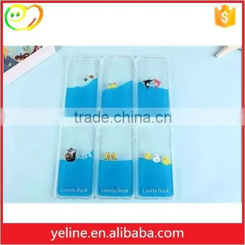 Dynamic liquid water transparent cartoon style phone case for Iphone 6 plus