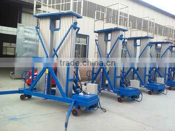 300-1000kg double column aluminium alloy lift platform/mobile hydraulic lift platform