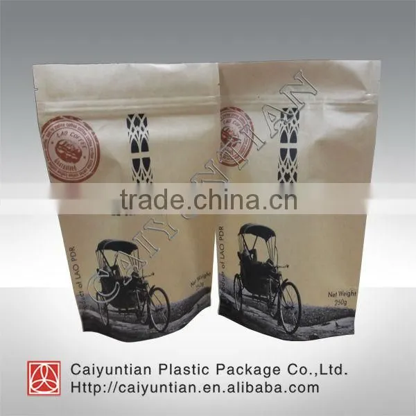 Stand up side gusset with window and printing kraft paper bag