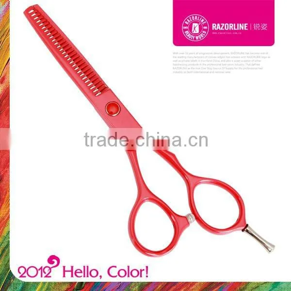 R1T Red Teflon Coating Convex-edge Stainless Steel hair thinning shears