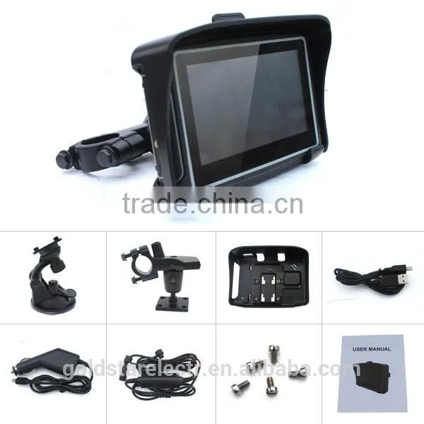 2016 Hotting Sale 4.3' inch Waterproof Navigator GPS for motorcycle