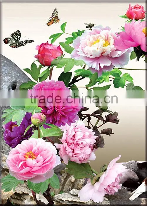3panels canvas wall art flowers oil painting for living room B-413